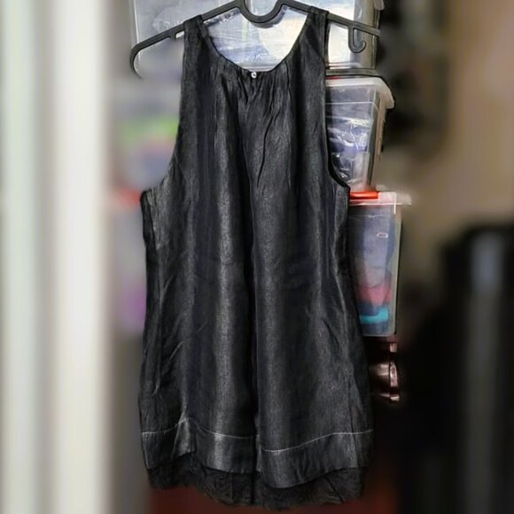 Marciano Elegant Black Sleeveless Silk Top - Picture 2 of 5